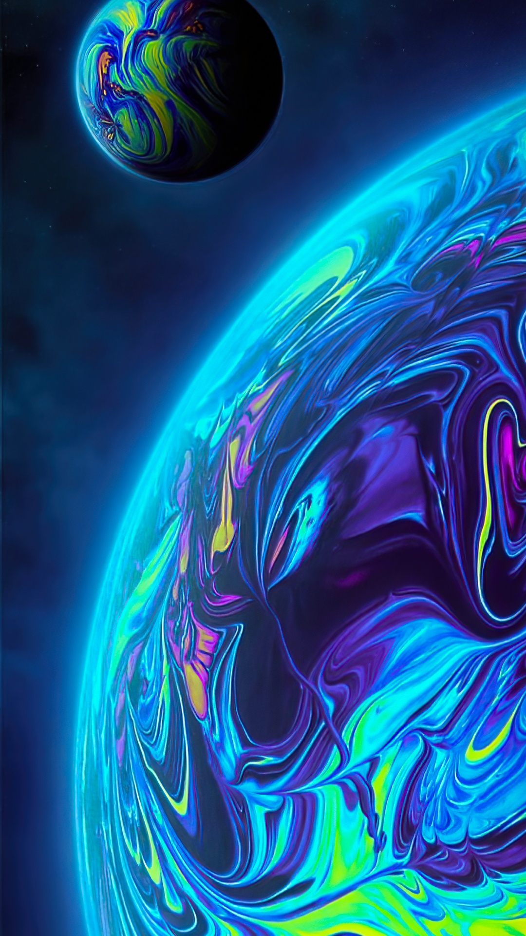 Обои андроид, свет, зеленый, лазурный, синий в разрешении 1080x1920