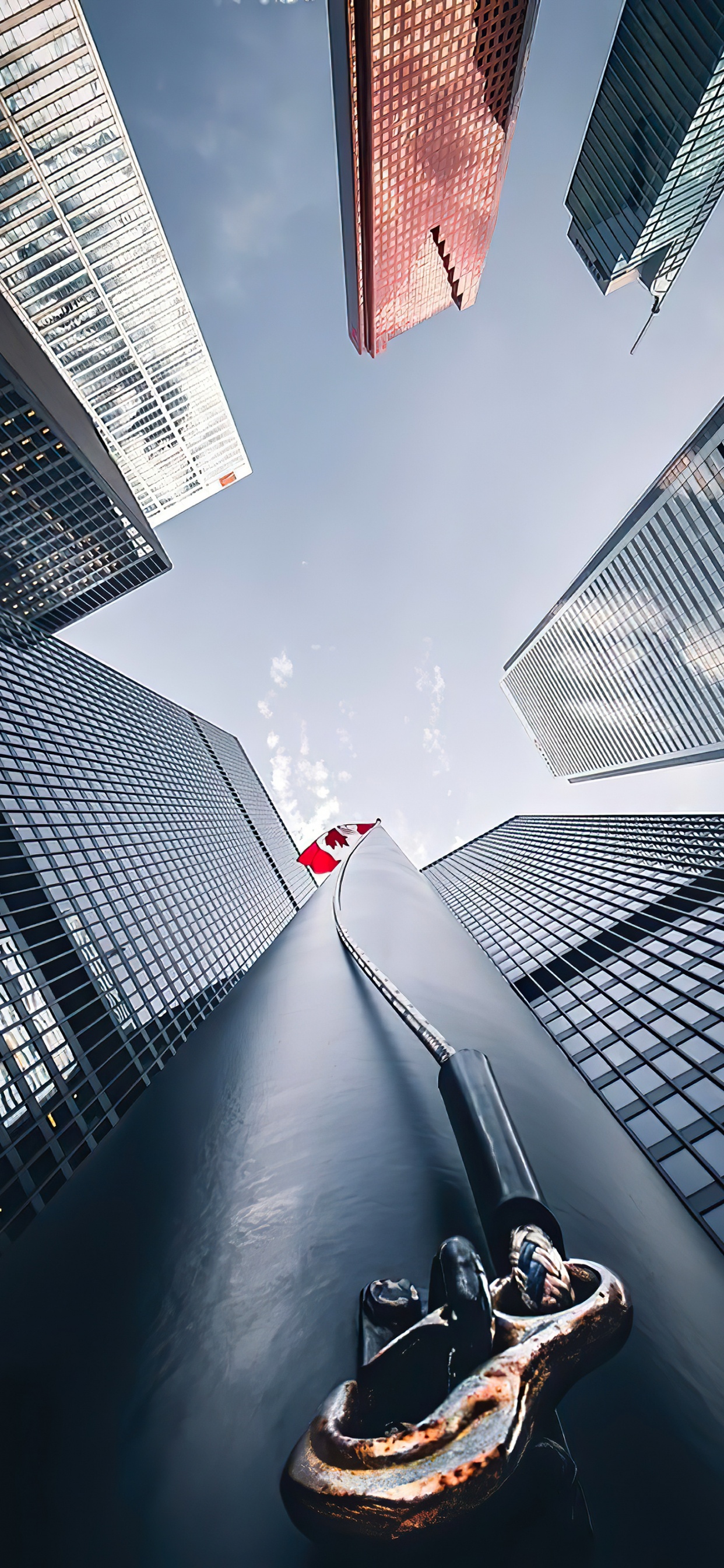 Обои небоскреб, здание, дневное время, белые, мир в разрешении 1242x2688