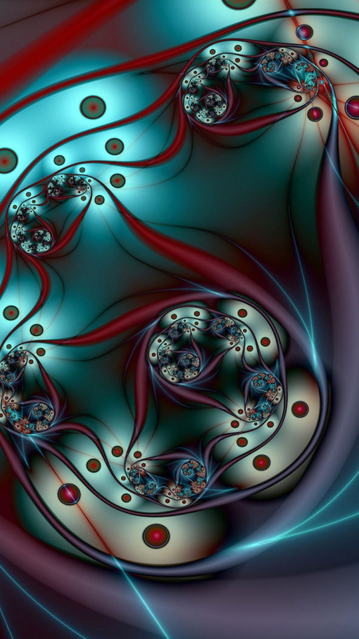 Обои синий, фрактальное искусство, арт, синий цвет, искусство в разрешении 720x1280