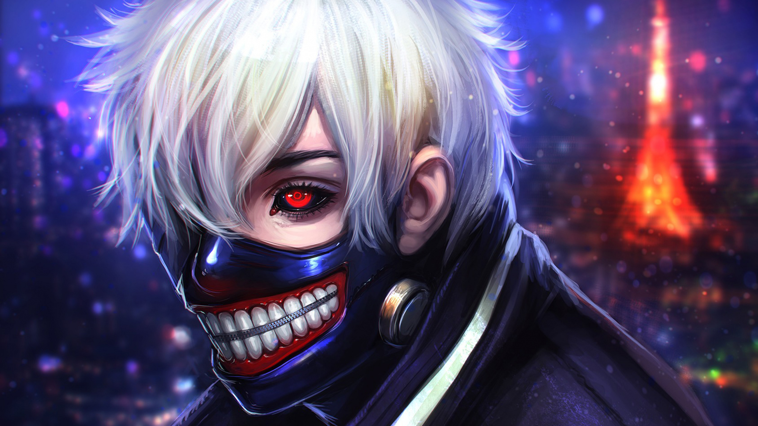 Обои Токио вурдалак, Кен kaneki, аниме, вурдалак, темнота в разрешении 2560x1440