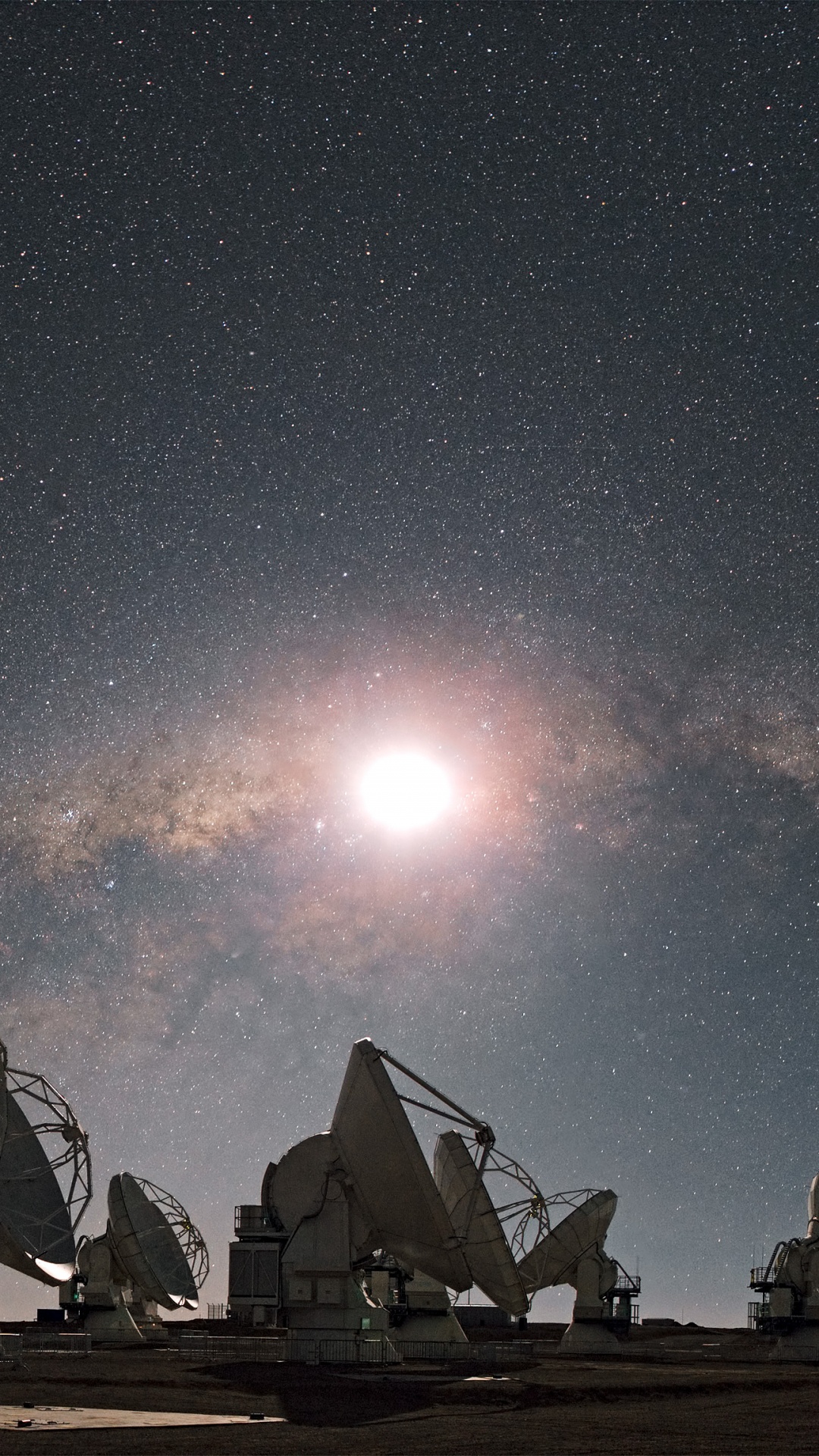 Обои Большой Массив Миллиметра Атакама, радиотелескоп, Астрономия, телескоп, астрономический объект в разрешении 1080x1920