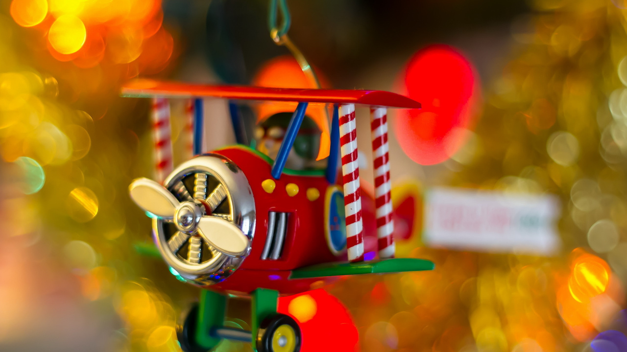 Обои елочная игрушка, Рождественский день, Рождество, красный цвет, рождественский орнамент в разрешении 1280x720