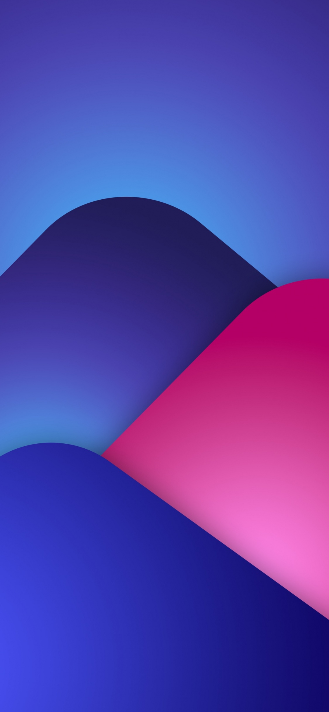 Обои геометрия, математика, красочность, пурпур, склон в разрешении 1125x2436