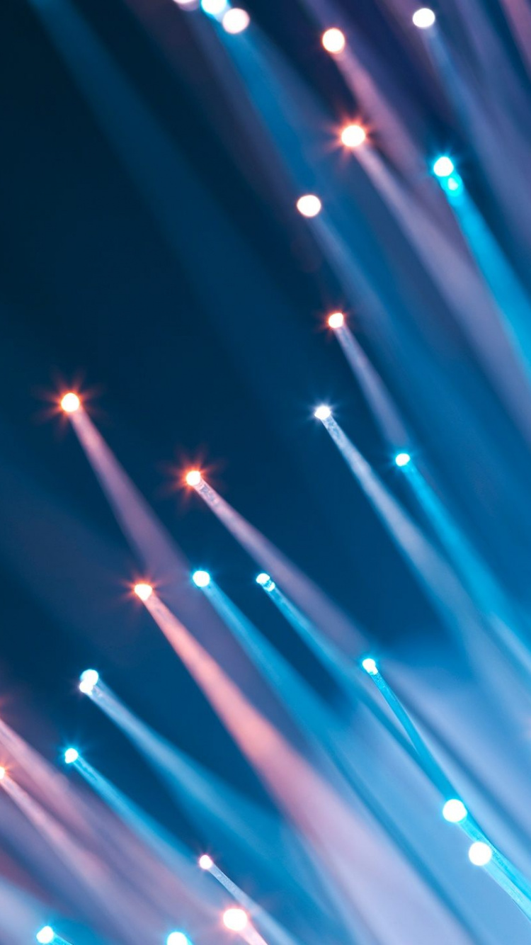 Обои синий, свет, кабель, освещение, линия в разрешении 750x1334