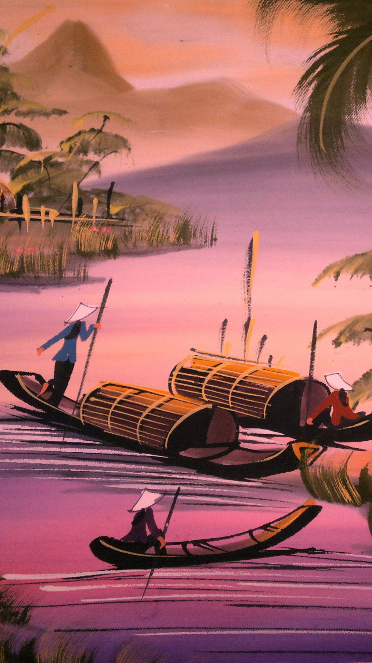 Обои вечер, театральные декорации, артист, вода, Индия в разрешении 750x1334