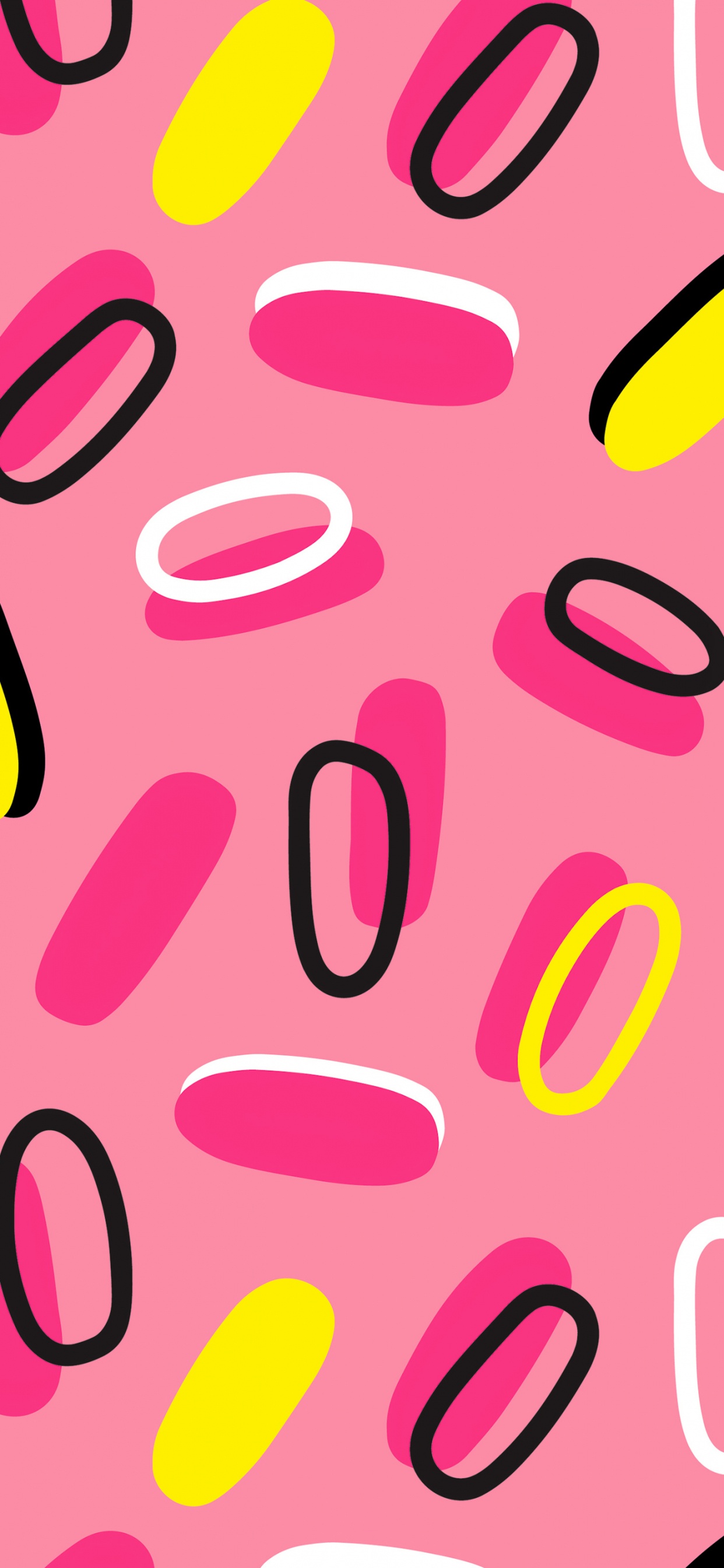 Обои узор, наклейка, дизайн, мимика, розовый в разрешении 1242x2688