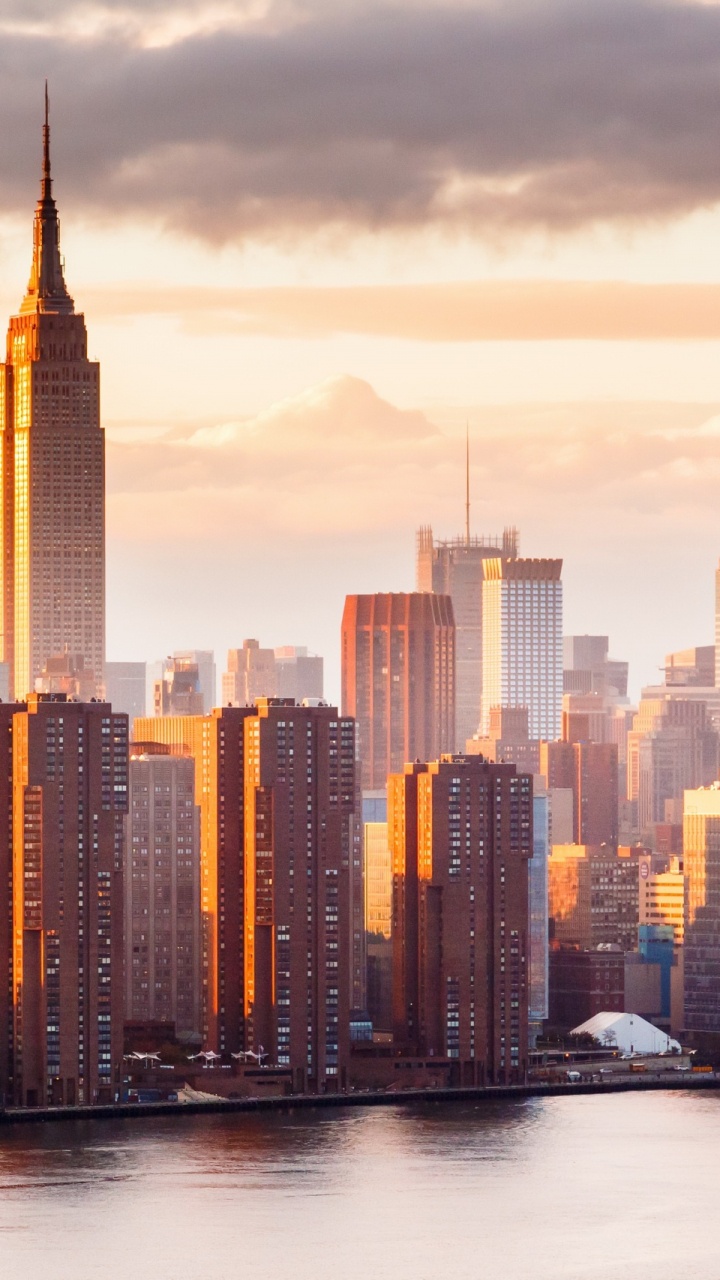 Обои Эмпайр Стейт Билдинг, город, городской пейзаж, линия горизонта, небоскреб в разрешении 720x1280