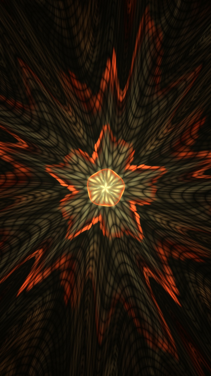 Обои фрактальное искусство, симметрия, фрактал, узор, темнота в разрешении 720x1280