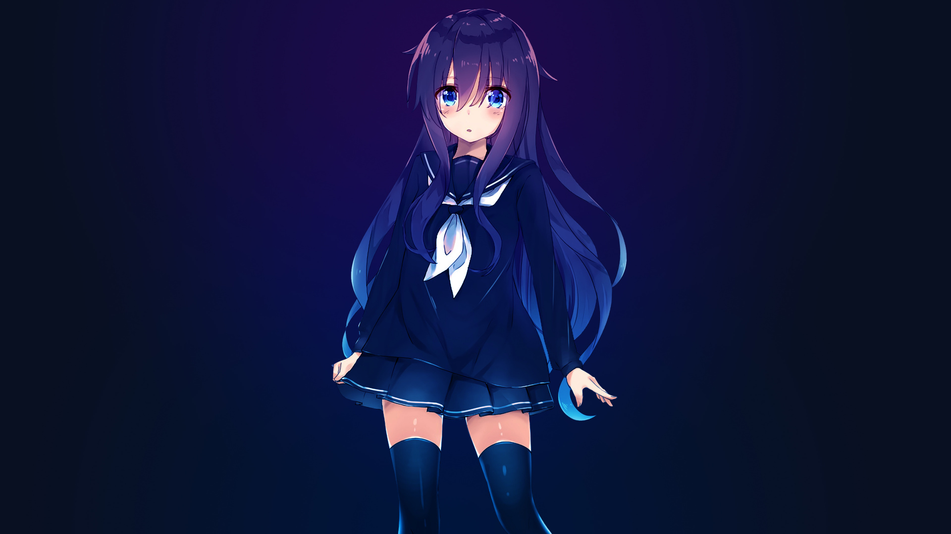 Обои аниме, мультфильм, школьная форма, форма, анимация в разрешении 1920x1080