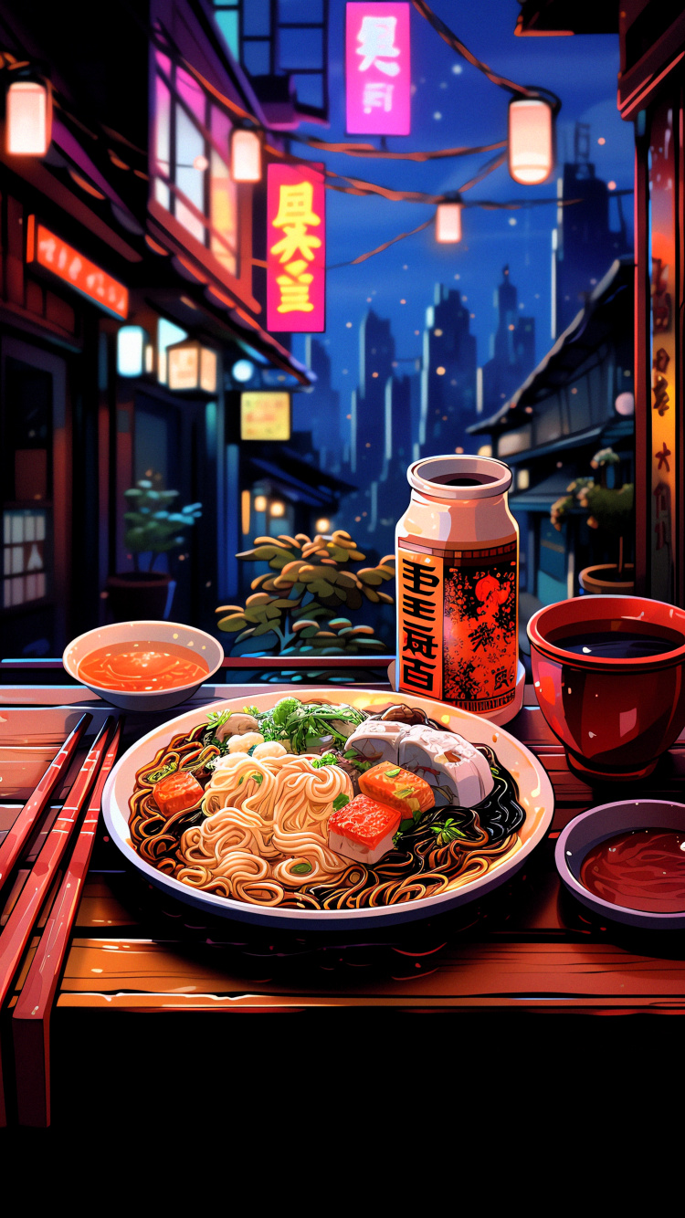 Обои рисовая лапша, китайская лапша, китайская кухня, Пансит, Аль денте в разрешении 750x1334