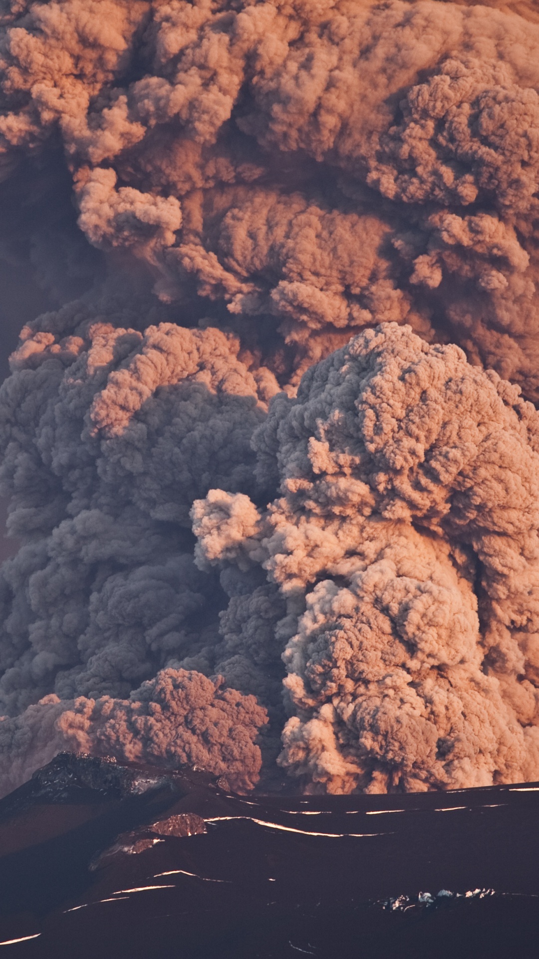 Обои eyjafjallajkull 2010, вулкан, вулканический пепел, типы вулканических извержений, вулканического рельефа в разрешении 1080x1920