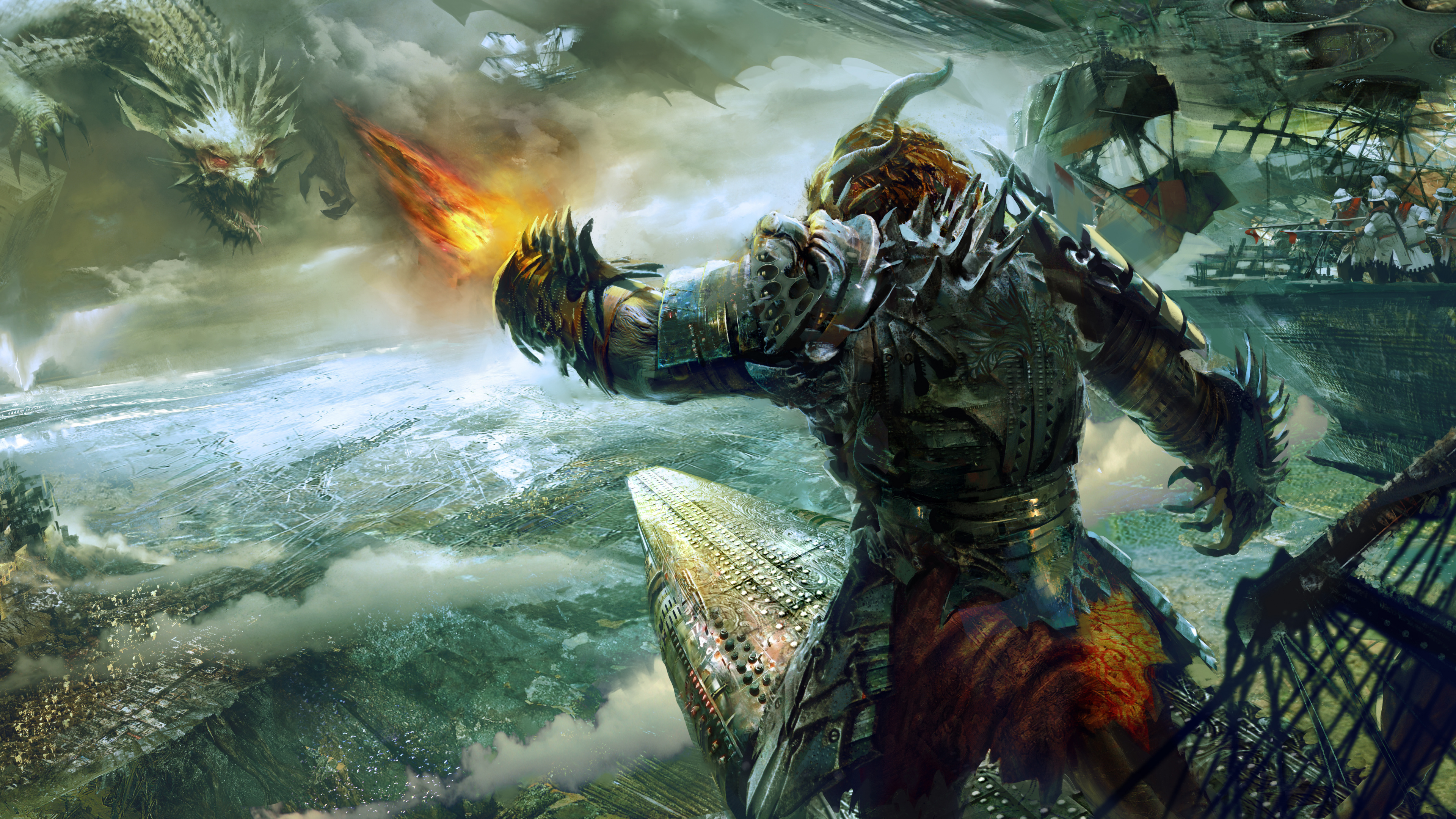 Обои guild wars 2 heart of thorns, оружий, пакет расширения, Многопользовательская онлайн игра, компьютерная игра в разрешении 3840x2160