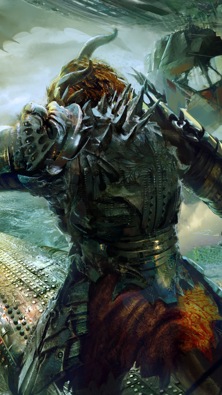 Обои guild wars 2 heart of thorns, оружий, пакет расширения, Многопользовательская онлайн игра, компьютерная игра в разрешении 750x1334