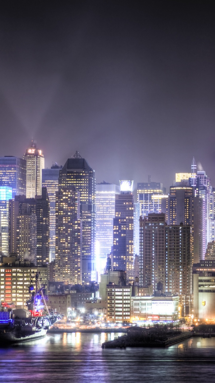 Обои городской пейзаж, город, метрополия, линия горизонта, городской район в разрешении 720x1280