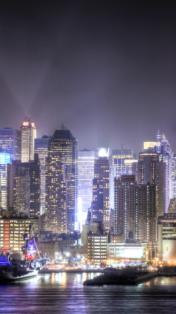 Обои городской пейзаж, город, метрополия, линия горизонта, городской район в разрешении 750x1334