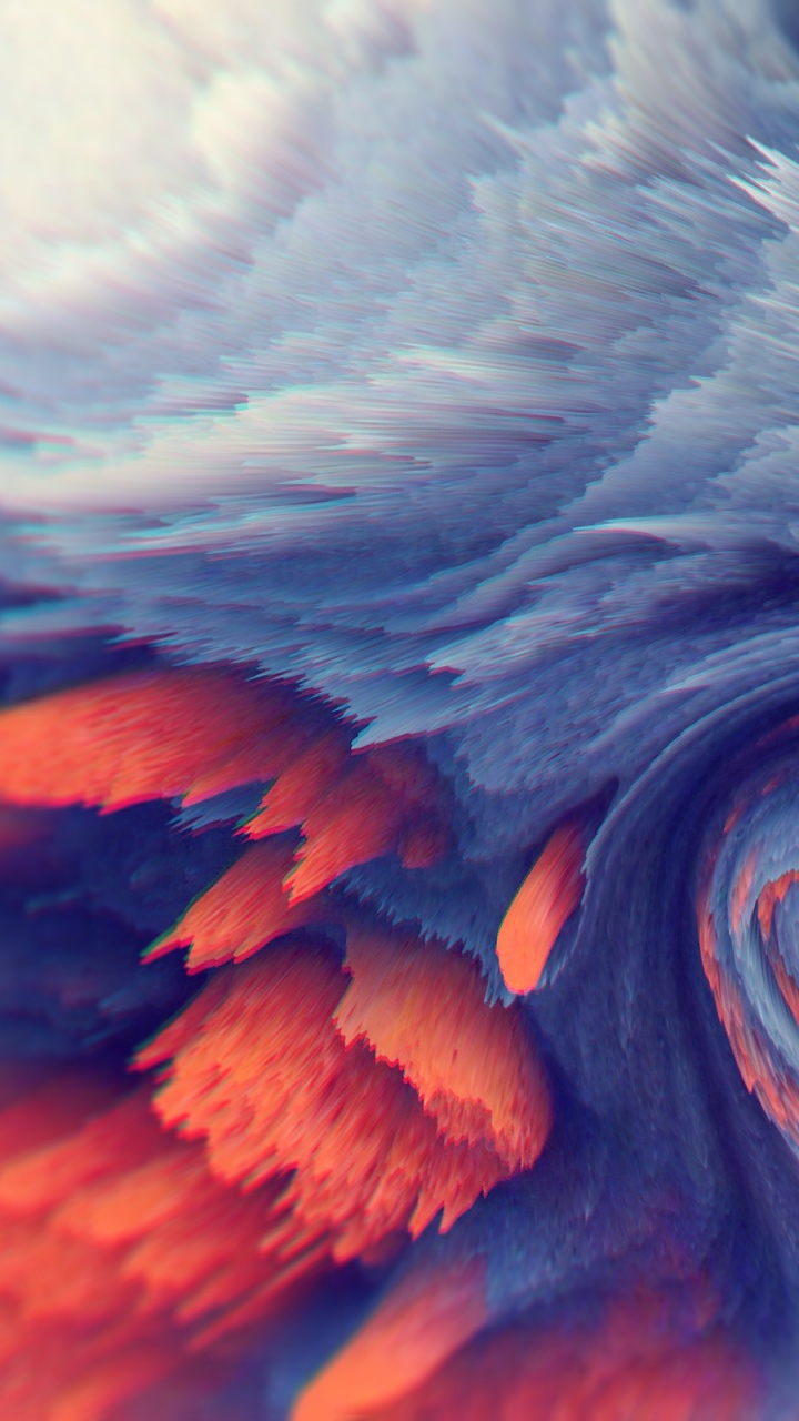 Обои волна, атмосфера, живопись, цифровое искусство, акварельные краски в разрешении 720x1280