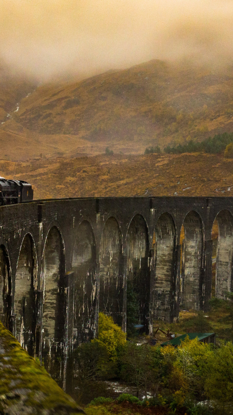 Обои Гарри Поттер, Гарри Поттер и Проклятое дитя, Хогвартс-Экспресс, поезд, облако в разрешении 750x1334