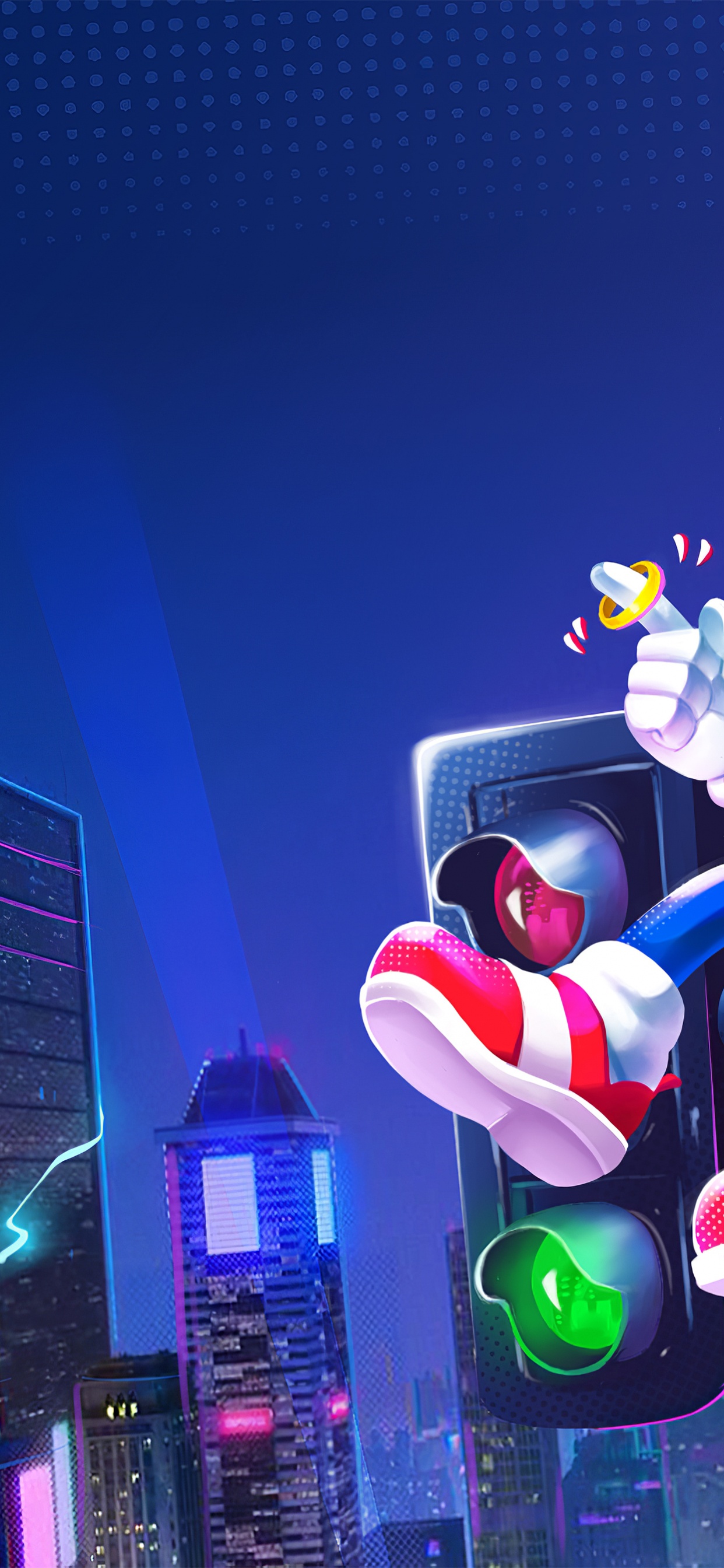 Обои звуковое кино, Ежик Соник, фан арт, арт, анимация в разрешении 1242x2688