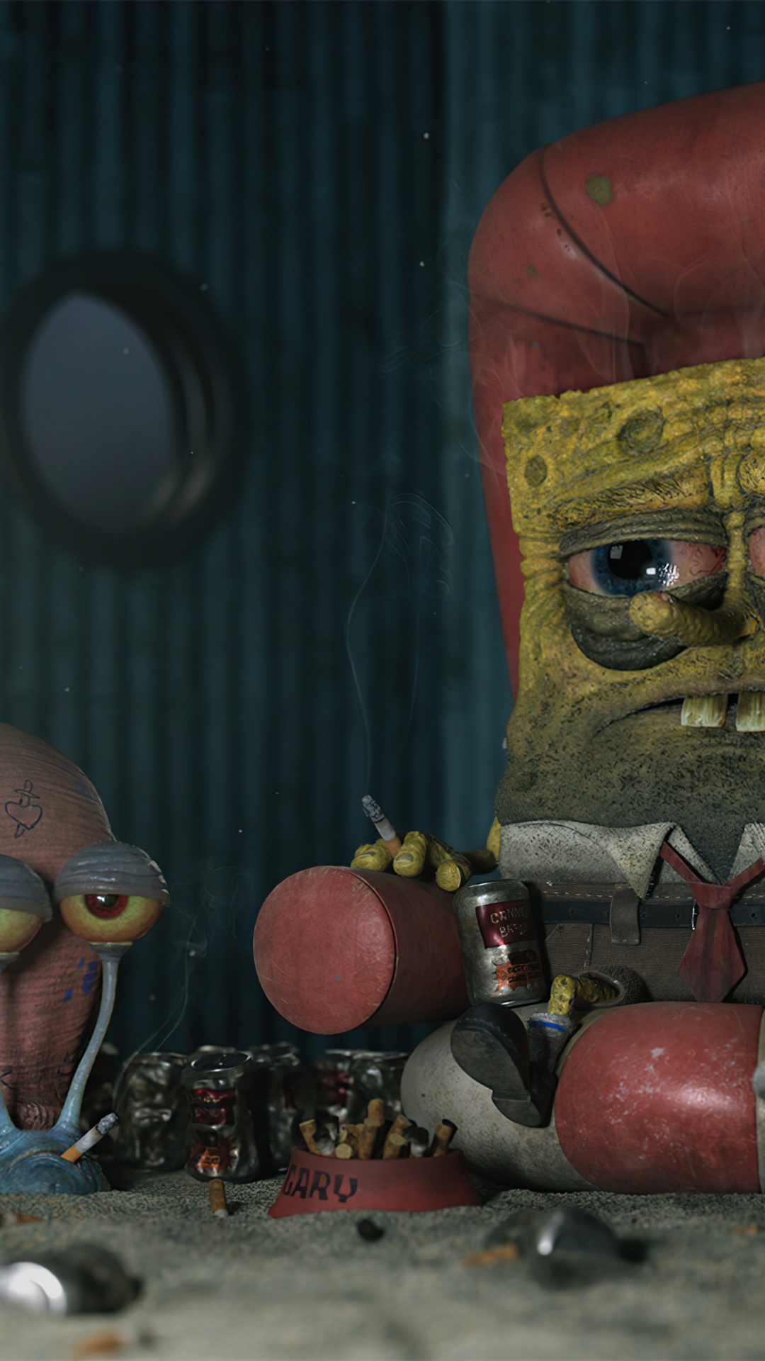 Обои Губка Боб, усталая губка боб, сквидвард, Спанч Боб Квадратные Штаны, Патрик Стар в разрешении 1080x1920