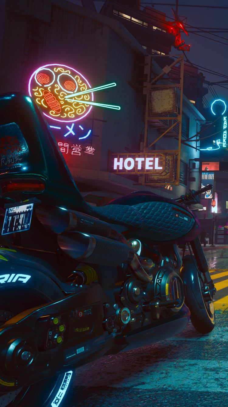 Обои ночь, колесо, шина, автомобильное освещение, автомобильные шины в разрешении 750x1334