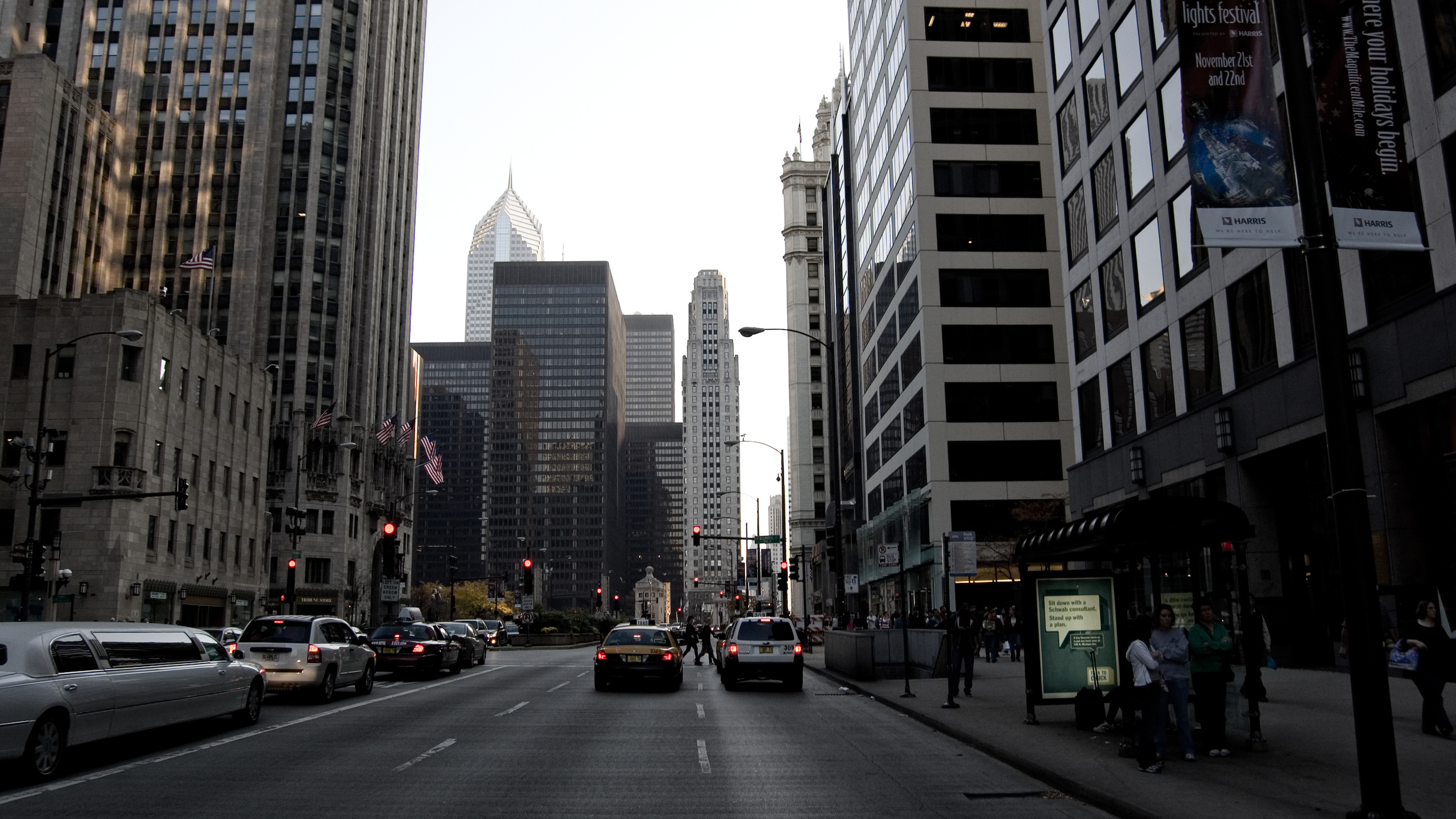 Обои Чикаго, небоскреб, здание, город, городской район в разрешении 2560x1440