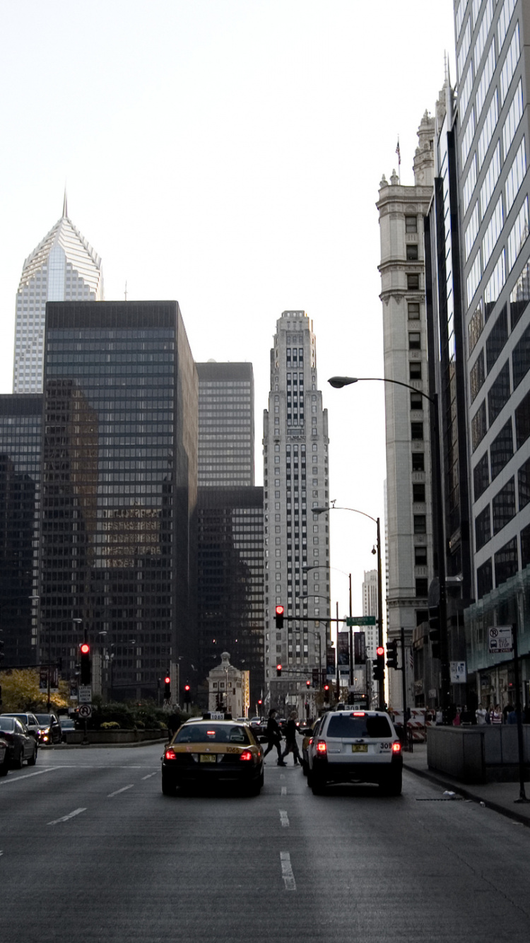 Обои Чикаго, небоскреб, здание, город, городской район в разрешении 750x1334