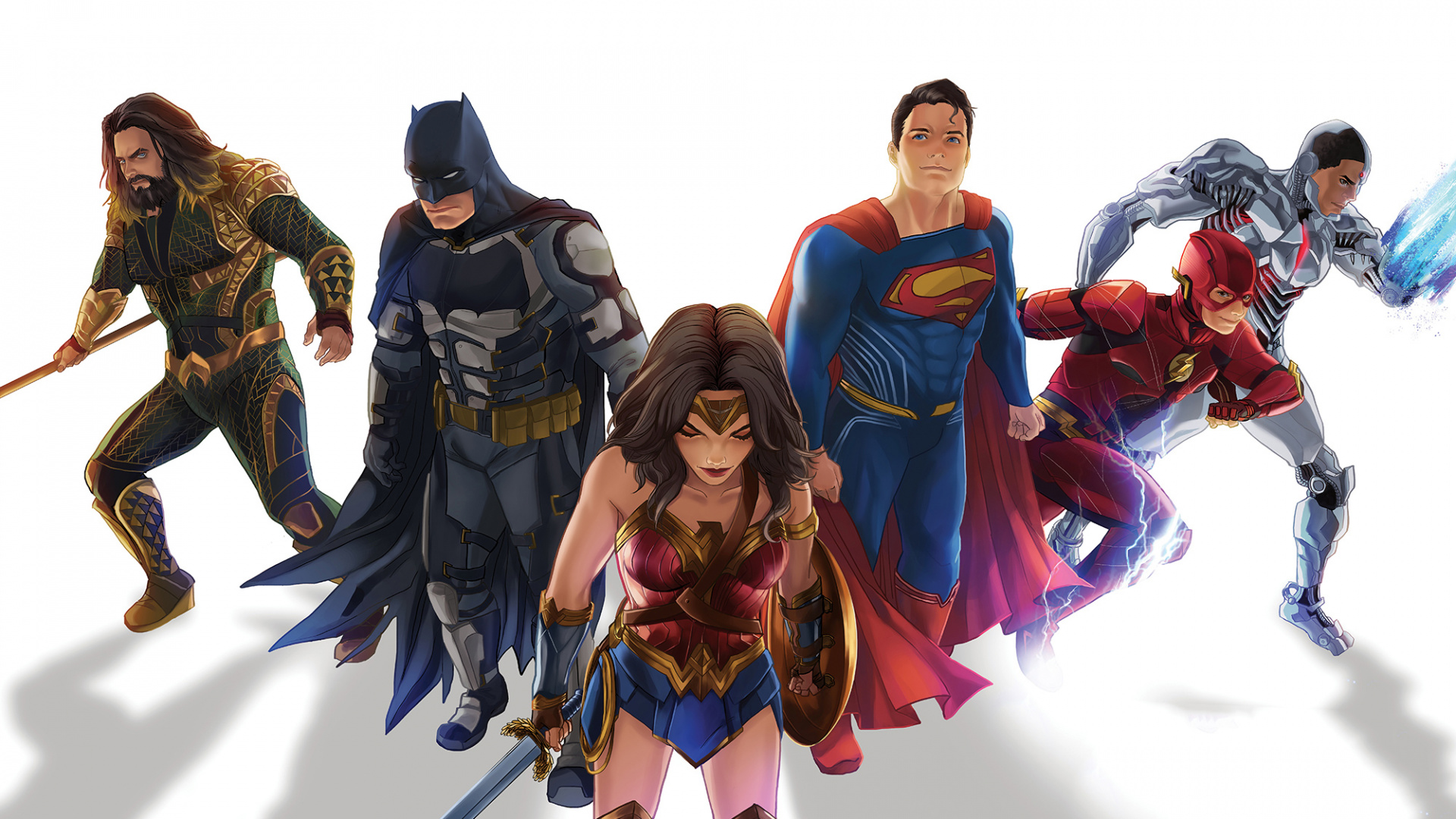 Обои супергерой, Лига справедливости, Бэтмен, арт, герой в разрешении 1920x1080