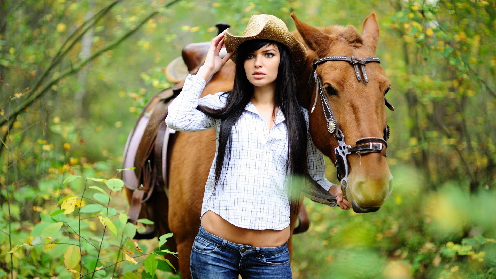 Обои уздечка, Сбруя, дерево, вожжа, поводья в разрешении 1920x1080