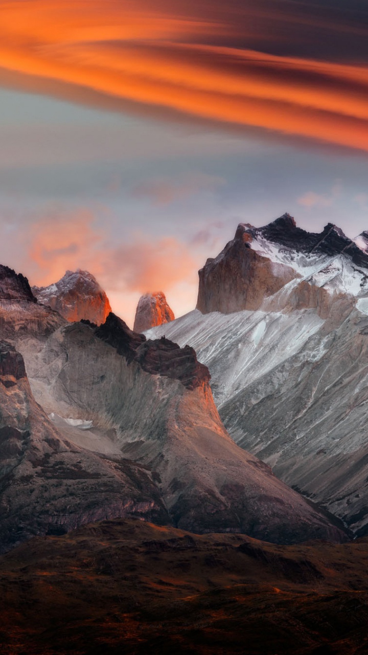 Обои Национальный парк Торрес-дель-Пайне, национальный парк, парк, горный рельеф, гора в разрешении 720x1280