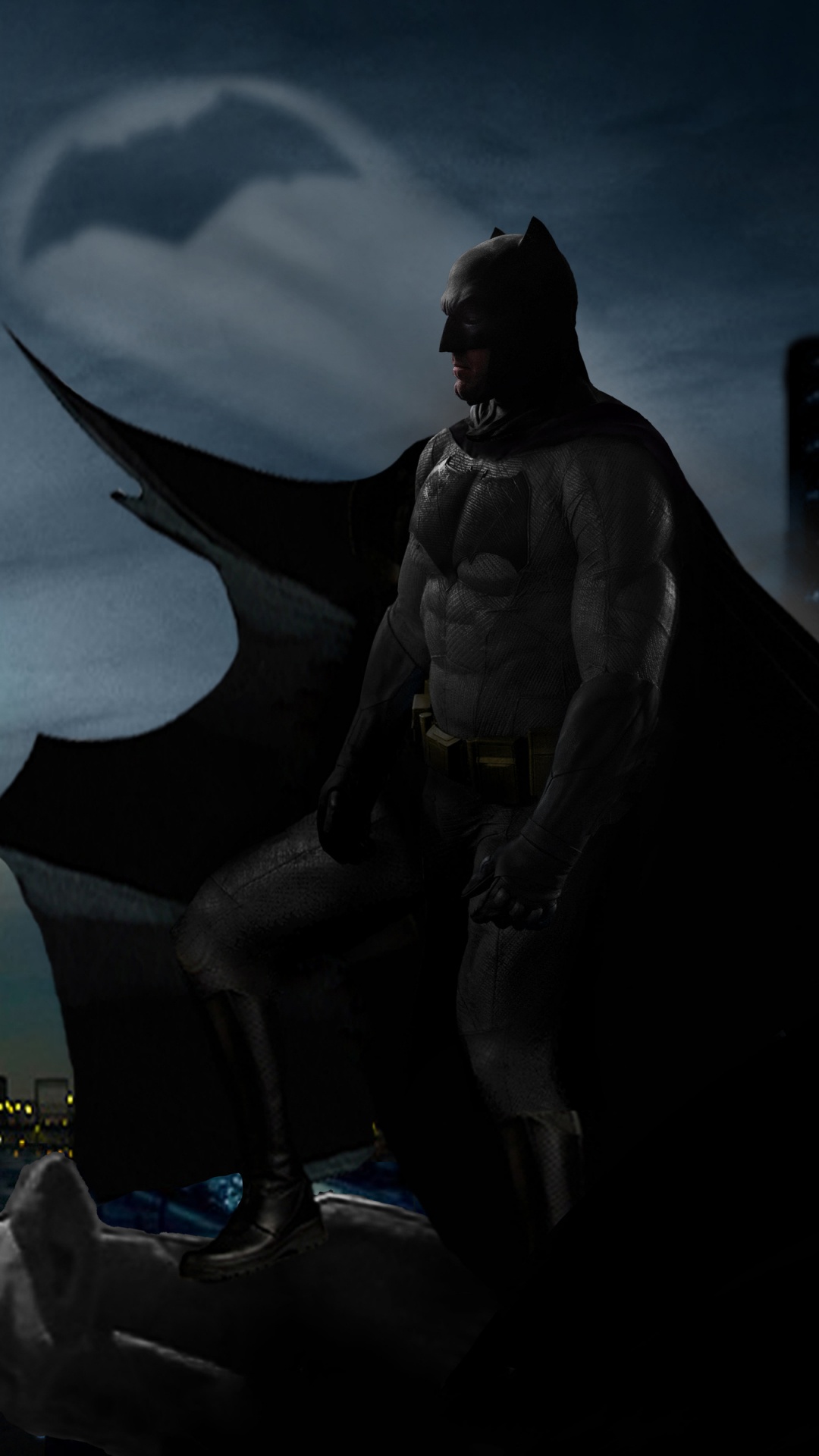 Обои Супермен, Бэтмен, супергерой, вымышленный персонаж, небо в разрешении 1080x1920