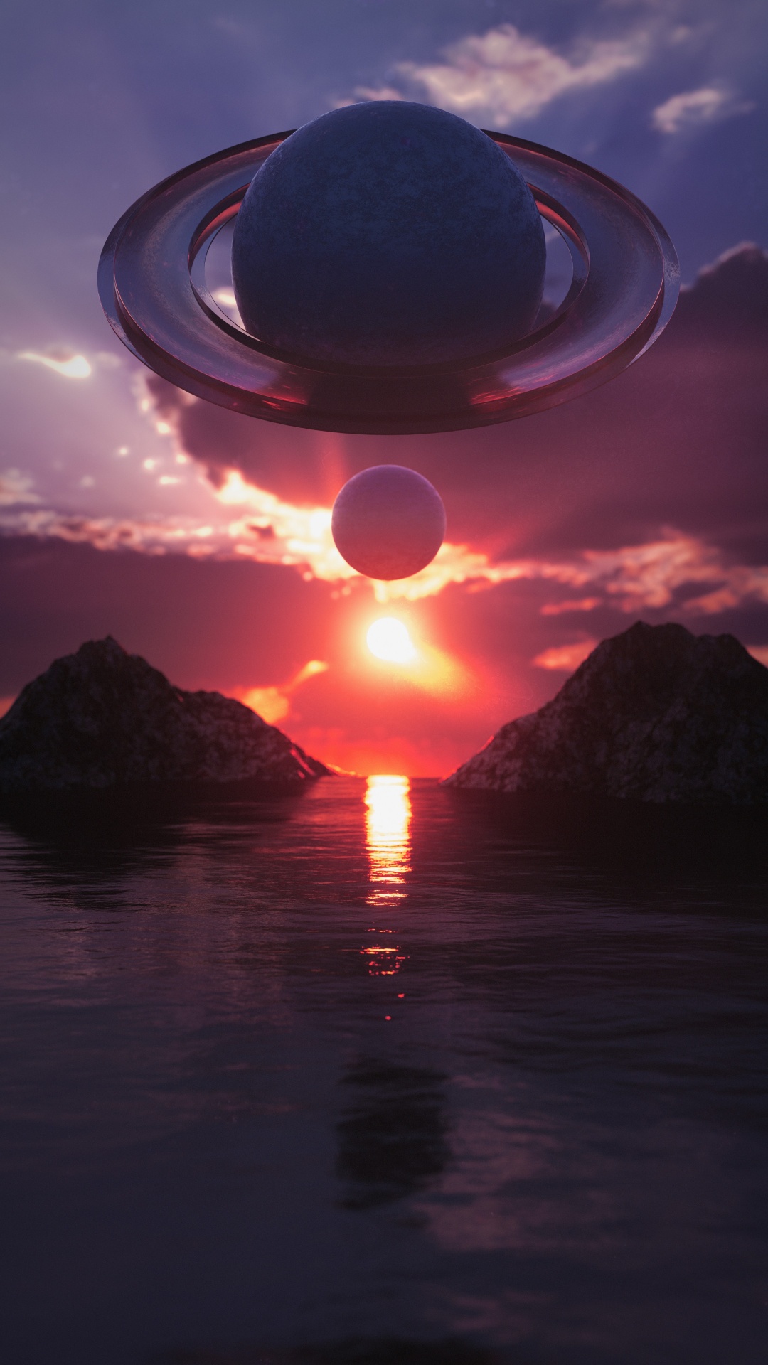 Обои послесвечение, вода, облако, атмосфера, гидроресурсы в разрешении 1080x1920