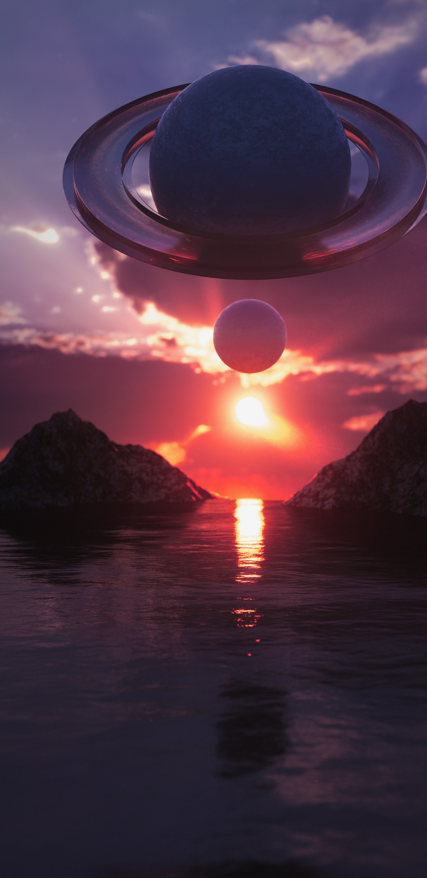 Обои послесвечение, вода, облако, атмосфера, гидроресурсы в разрешении 1440x2960