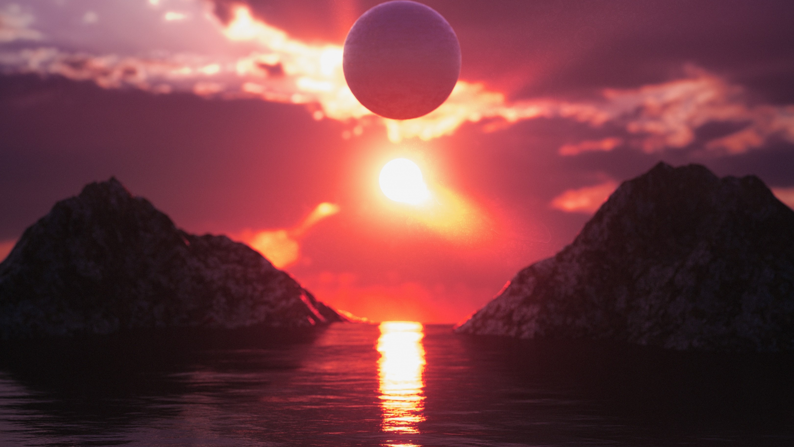 Обои послесвечение, вода, облако, атмосфера, гидроресурсы в разрешении 2560x1440