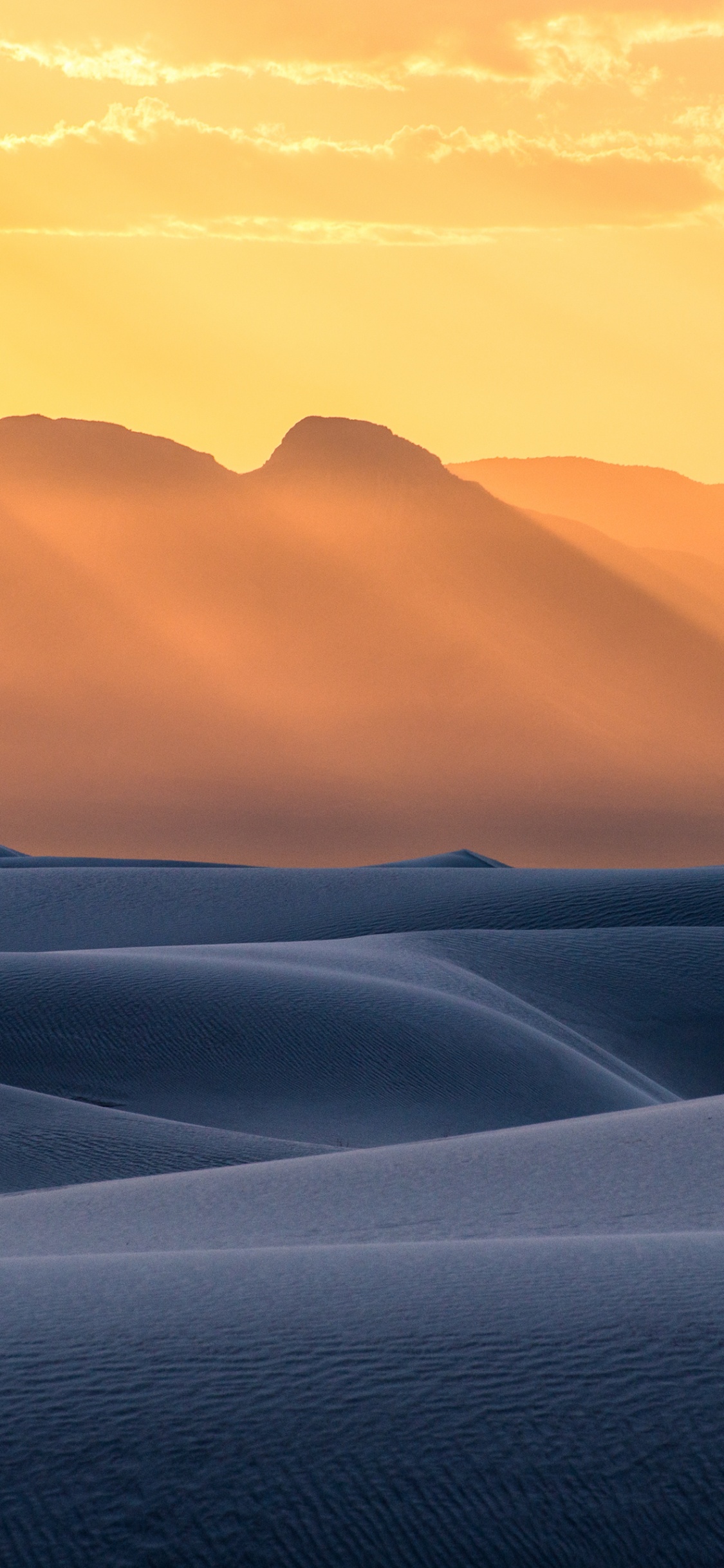 Обои белый песок, национальный памятник, песок, пески, природный ландшафт в разрешении 1125x2436