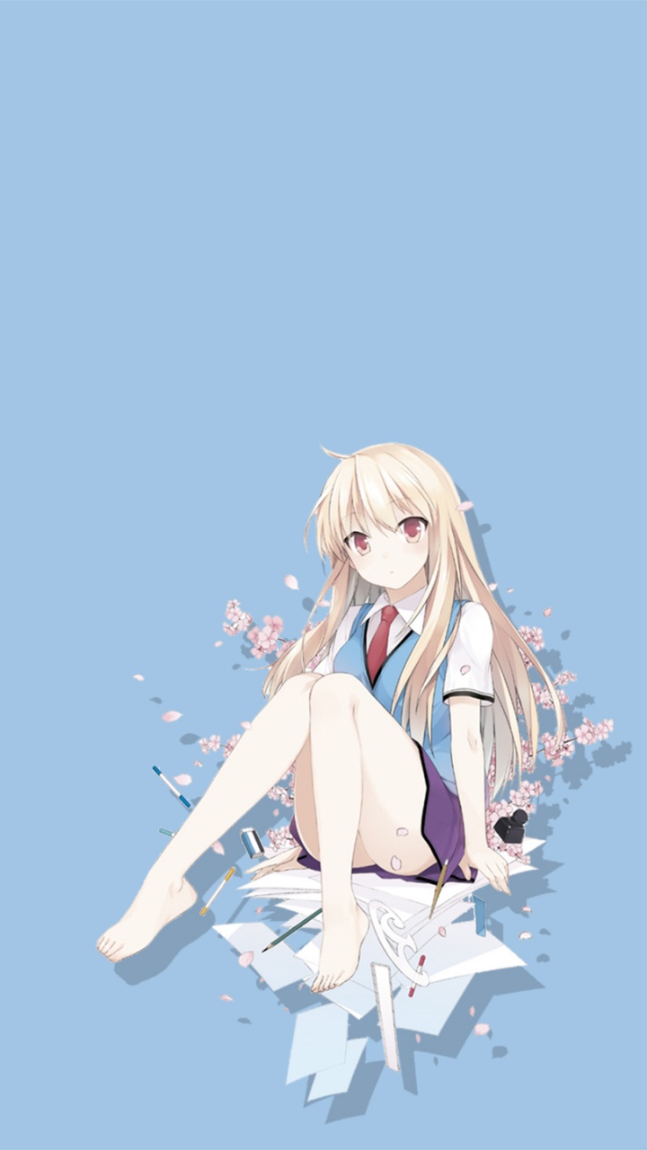 Обои аниме, синий, фикция, Девушка животное кто, книга в разрешении 720x1280