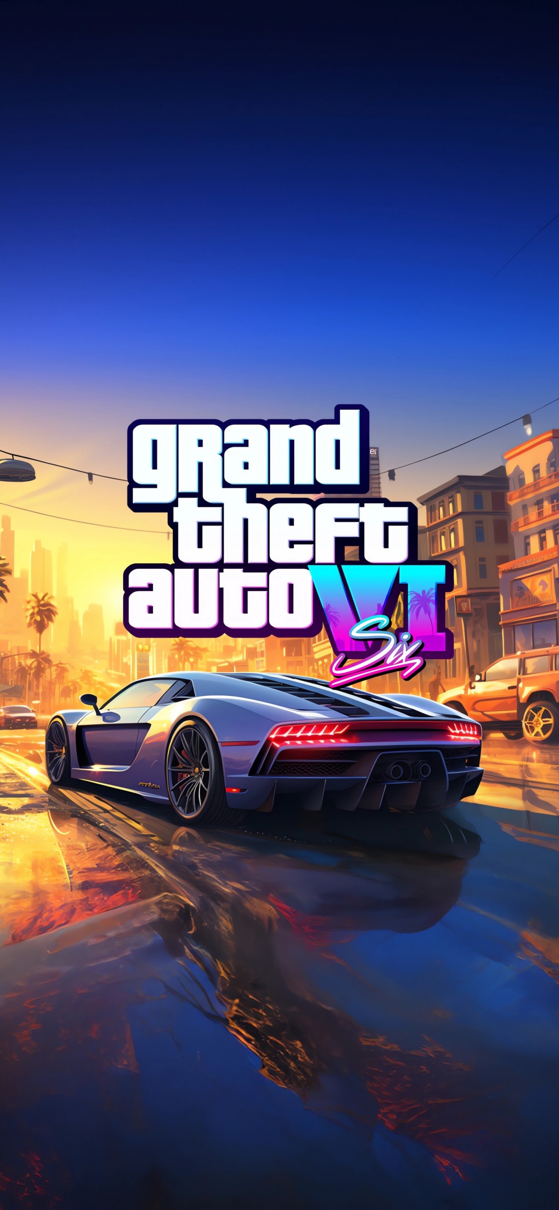 Обои Гта ВИ, гта 6, grand theft auto, Рокстар игры, Вайс-Сити в разрешении 1125x2436