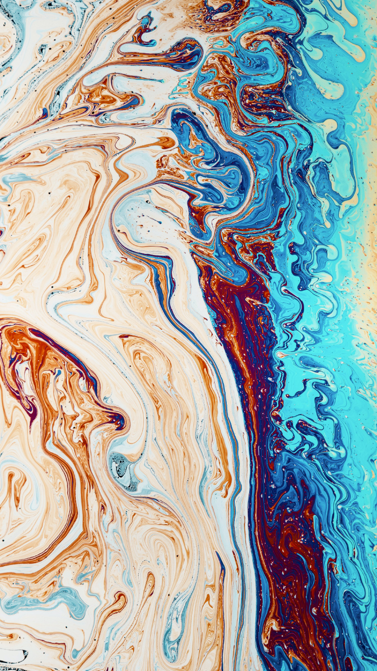 Обои вода, живопись, визуальное искусство, абстрактное искусство, арт в разрешении 750x1334