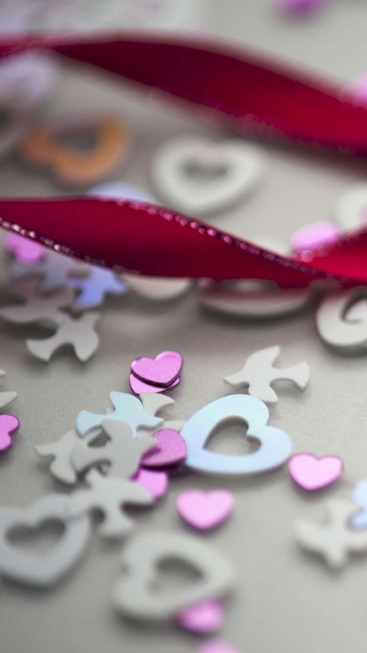 Обои сердце, розовый, пурпурный цвет, лепесток, сладости в разрешении 750x1334