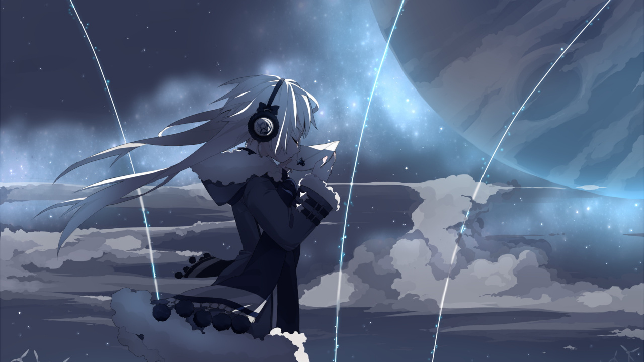 Обои аниме, космос, крыло, Пусть Ваше Сердце Петь, вкус в разрешении 1280x720