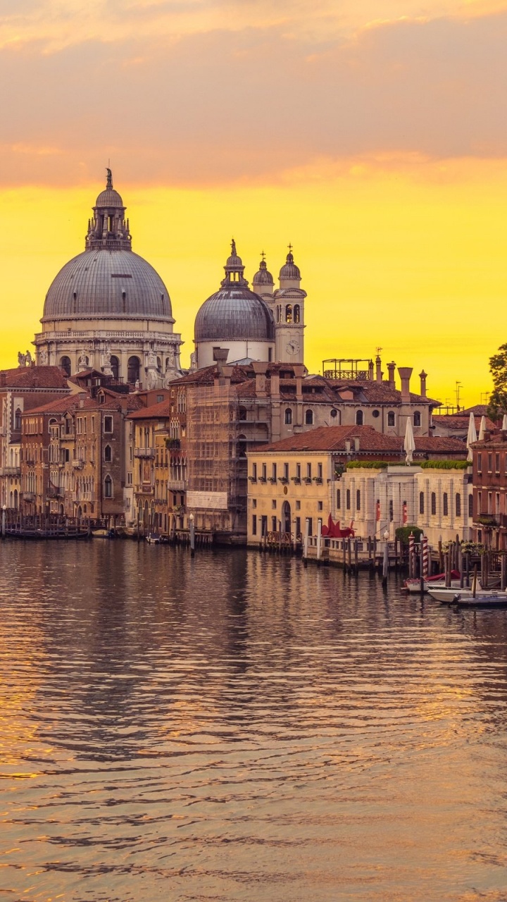 Обои Гранд-канал, мост Риальто, канал, водный путь, городок в разрешении 720x1280