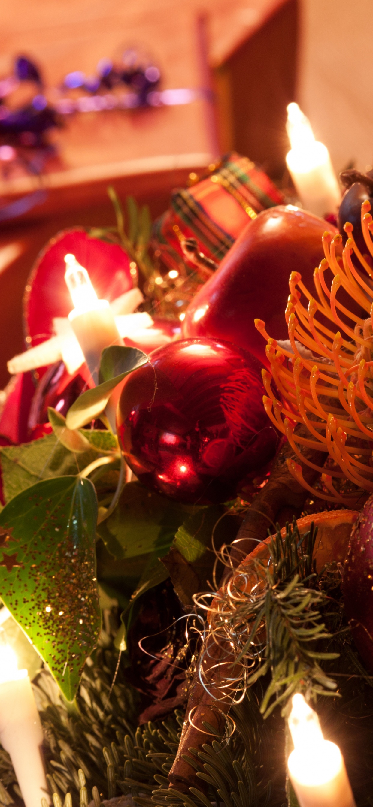 Обои Новый год, Рождественский день, елка, праздник, рождественский орнамент в разрешении 1242x2688