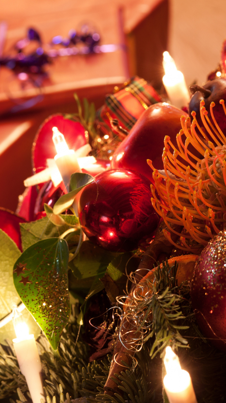 Обои Новый год, Рождественский день, елка, праздник, рождественский орнамент в разрешении 750x1334