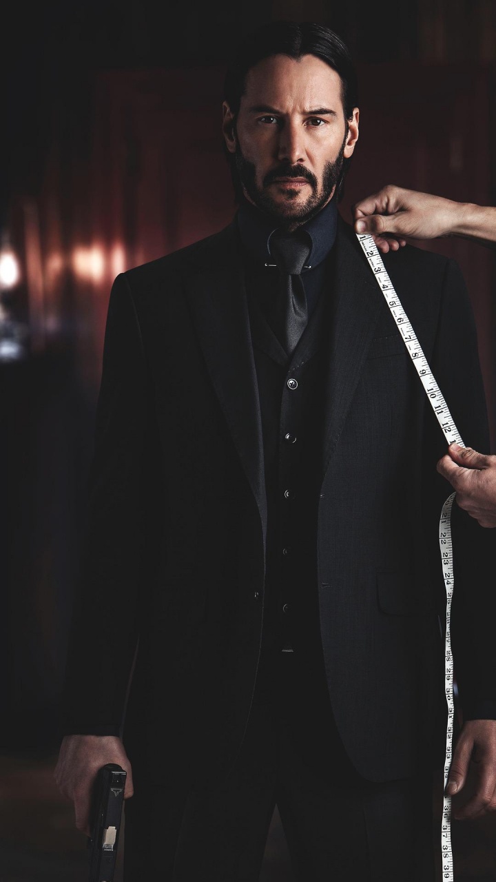 Обои костюм джон уик, Киану Ривз, Джон Фитиль, джон уик 2 постер, рукав в разрешении 720x1280