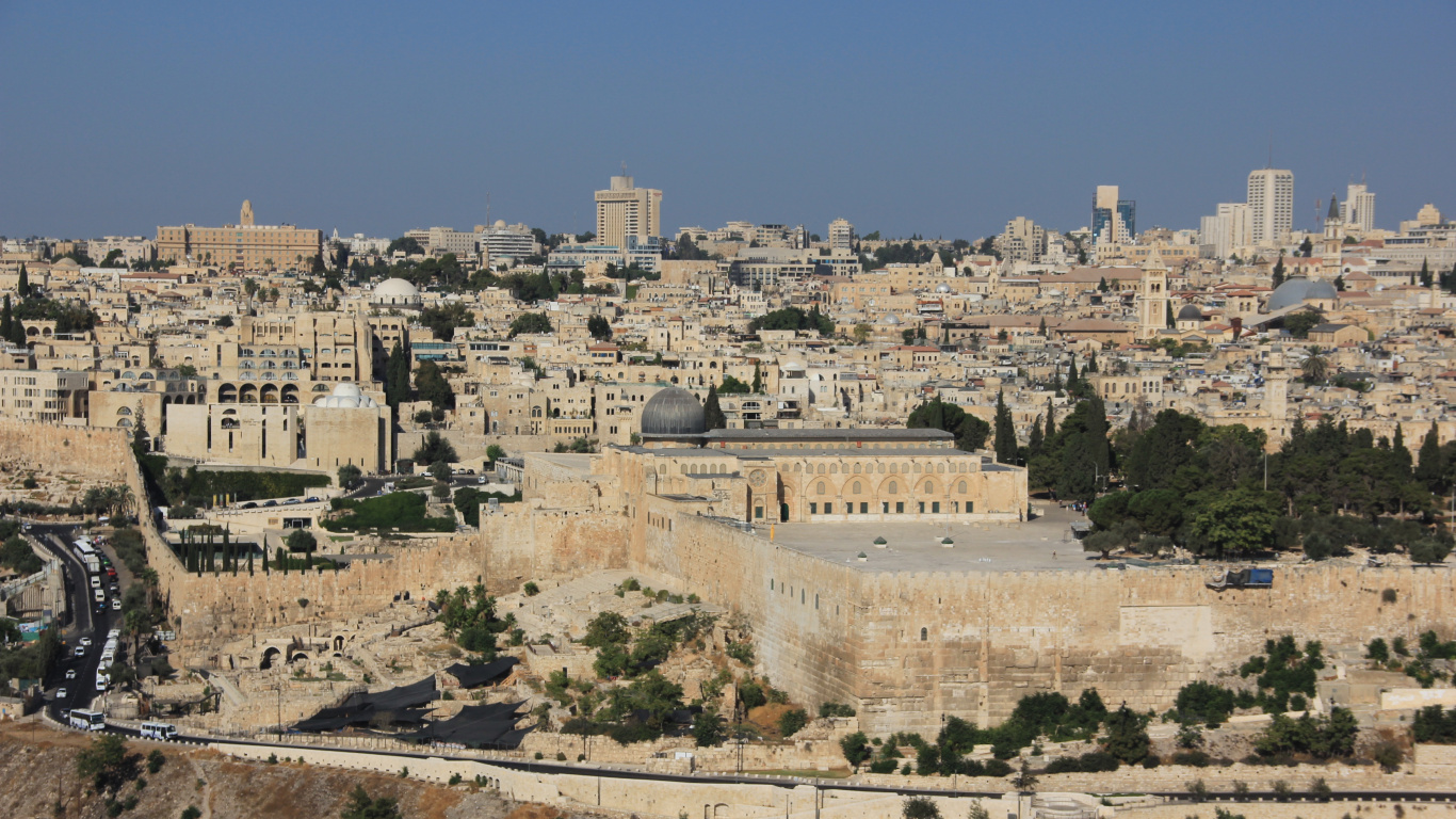 Обои Горе Елеонской, старый город, историческое место, ориентир, древняя история в разрешении 1366x768