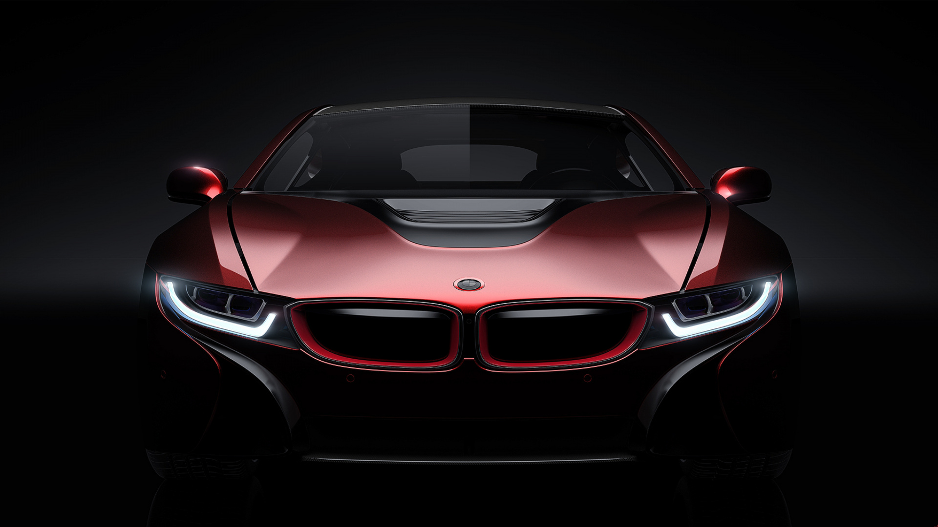 Обои авто, bmw, спорткар, красный цвет, автомобильное освещение в разрешении 1920x1080