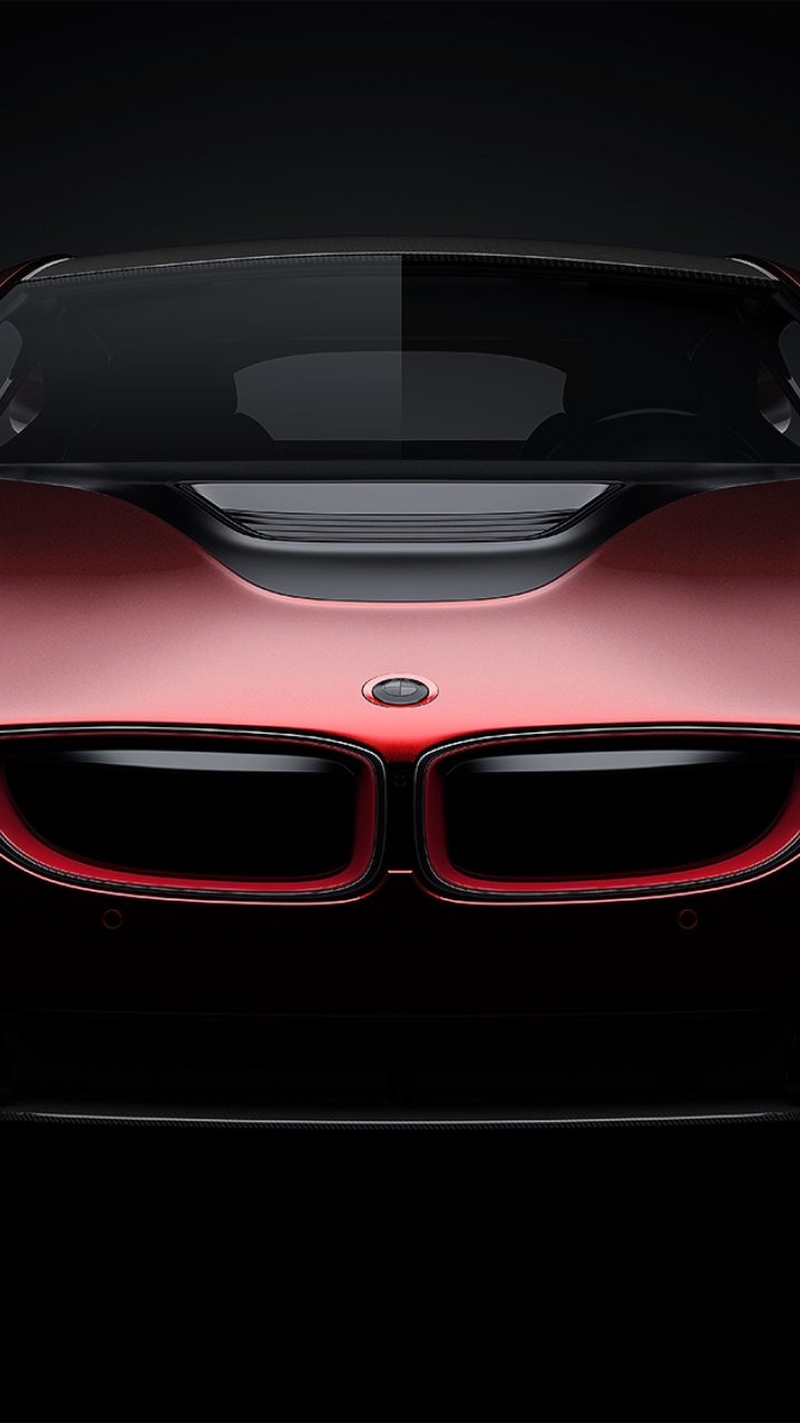 Обои авто, bmw, спорткар, красный цвет, автомобильное освещение в разрешении 720x1280