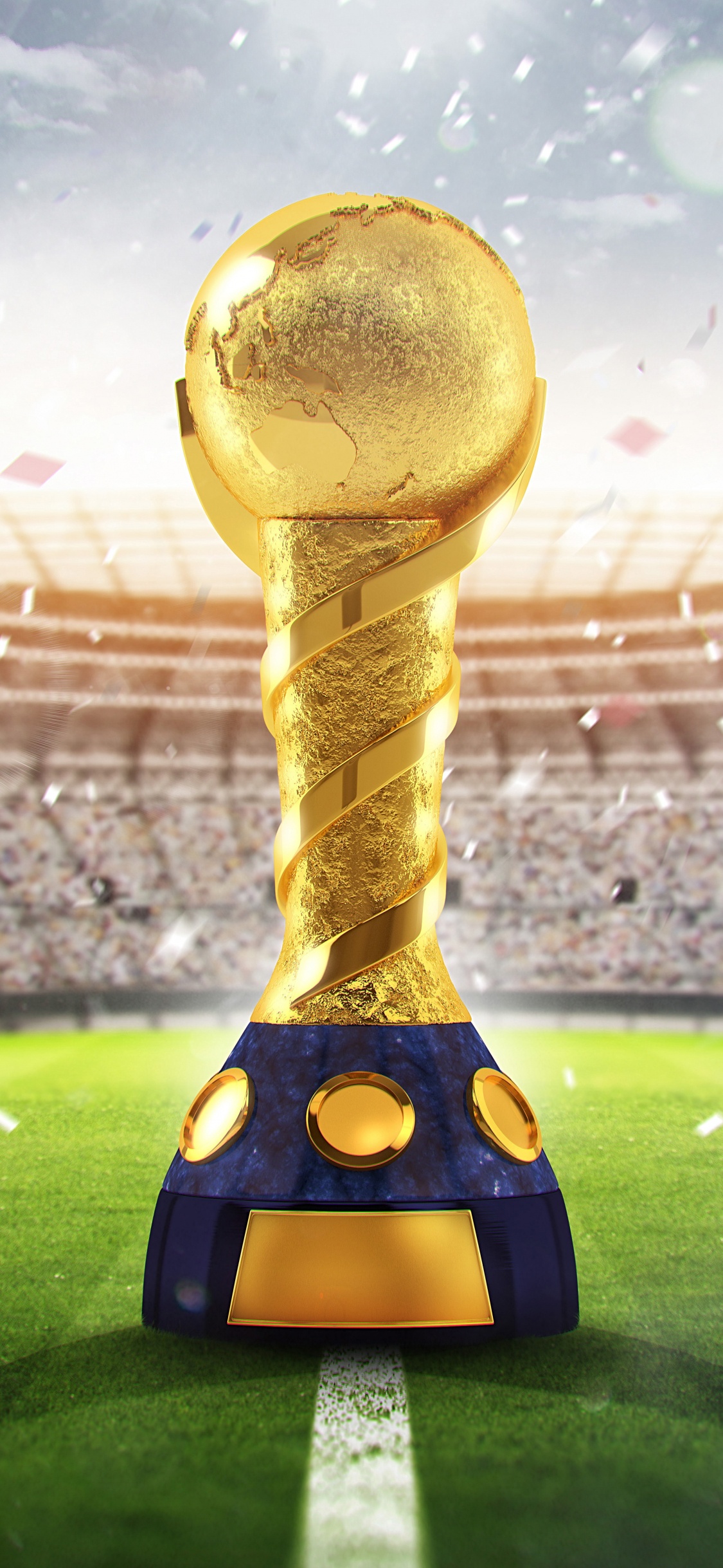Обои ЧМ 2018, ФИФА, спортивные объекты, стадион, трофей в разрешении 1125x2436