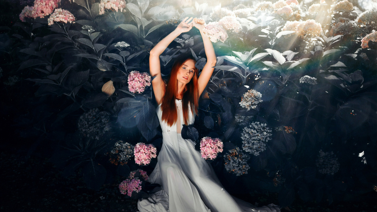 Обои красота, розовый, фэшн, отражение, перформанс в разрешении 1280x720