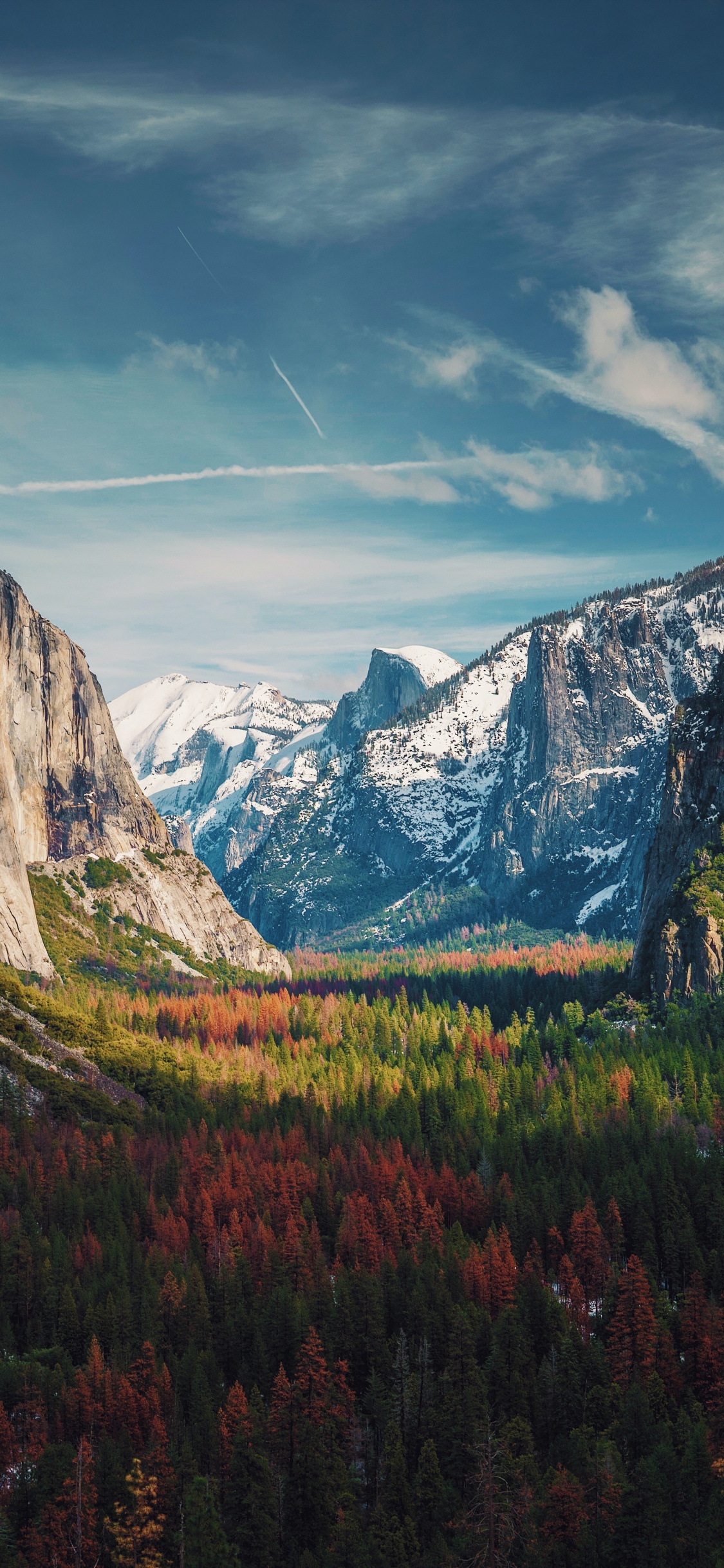 Обои йосемитский национальный парк, США, йосемити, Йосемитский водопад, Йосемити-Виллидж в разрешении 1125x2436