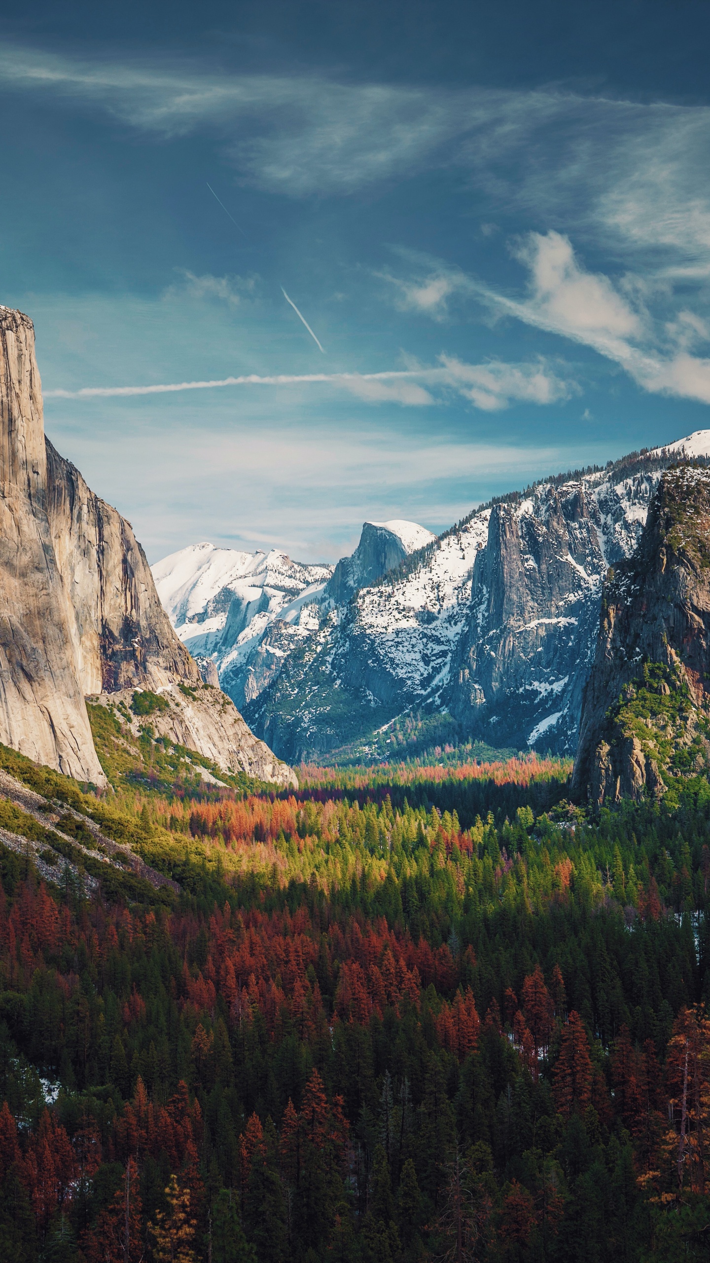 Обои йосемитский национальный парк, США, йосемити, Йосемитский водопад, Йосемити-Виллидж в разрешении 1440x2560